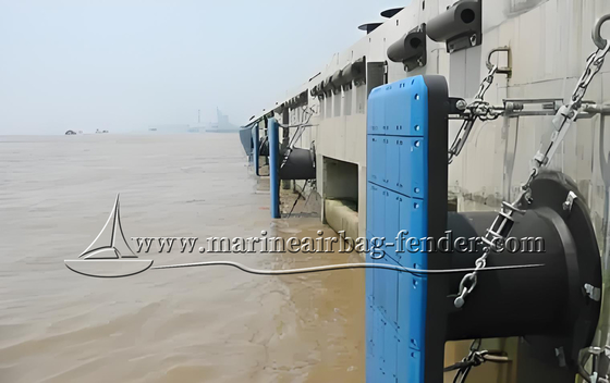 Fenders de borracha de docas marinhas duráveis personalizados com cadeia de aço inoxidável
